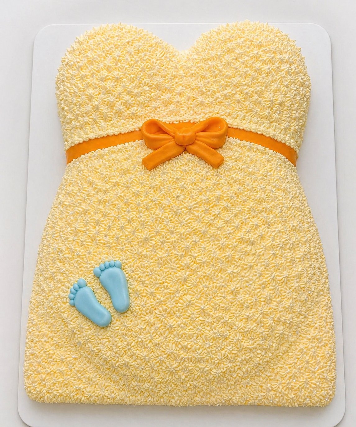Pastel de baby shower en forma de vestido